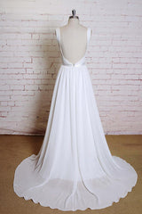 Square Neck Lace Chiffon A-line Wedding Dress On Sale-27dress