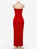 Square Neckline Jersey Split Front Prom Dress - Sheath/Column Floor-length