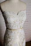 Strapless Appliques Tulle A-line Wedding Dress On Sale-27dress