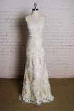 Strapless Appliques Tulle A-line Wedding Dress On Sale-27dress