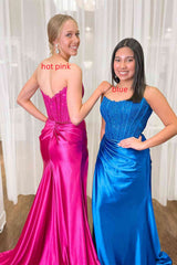 Strapless Mermaid Long Prom Dress with High Split-27dress