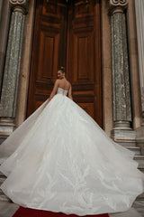 Strapless Wedding Dress Ball Gown With Lace Appliques-27dress