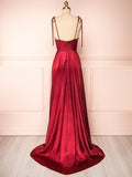 Stunning A-Line Cowl Neck Bridesmaid Dresses with Split Front and Sweep Train