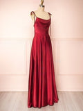 Stunning A-Line Cowl Neck Bridesmaid Dresses with Split Front and Sweep Train