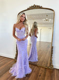 Stunning Lace Trumpet/Mermaid Sleeveless Prom Dress-27dress