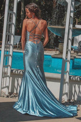 Stunning Mermaid Silver Long Prom Dress