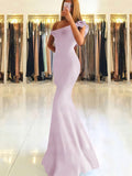 Stunning One Shoulder Stretch Crepe Prom Dresses with Ruffles - Trumpet/Mermaid Style