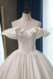 Stylish Strapless Sweetheart Satin Wedding Dress Ruffles Sleeveless Ball Gowns Bridal Gowns On Sale-27dress