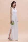 Stylish V-neck Sleeveless White Lace Bridesmaid Jumpsuit Online-27dress