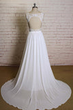 Sweetheart Lace Chiffon A-line Wedding Dress On Sale-27dress