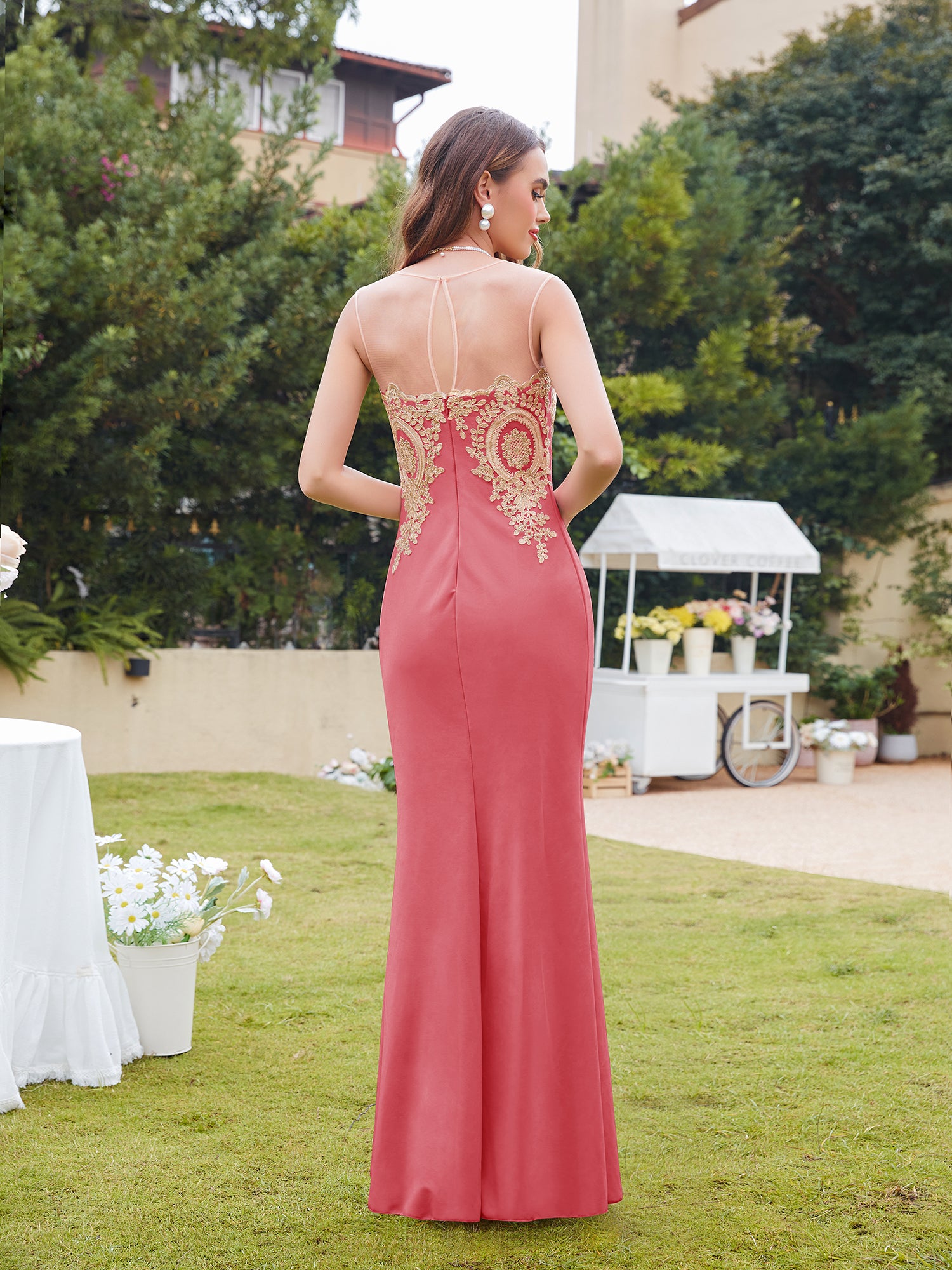 Sweetheart Sleeveless Mermaid Long Prom Dress with Applique-27dress