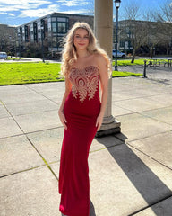 Sweetheart Sleeveless Mermaid Long Prom Dress with Applique-27dress