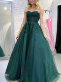 Sweetheart Tulle Appliques Lace Prom Dresses - Ball Gown/Princess Floor-length