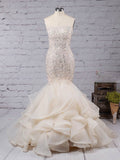 Trumpet/Mermaid Sweetheart Organza Sweep Train Beading Prom Dress