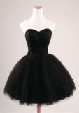 Tulle Cocktail Dresses with Lace Embroidery - A-Line/Princess Strapless Short/Mini-27dress