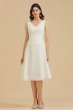 V-Neck Knee-length Chiffon Bridesmaid Dress online-27dress