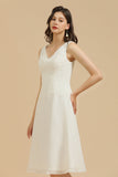 V-Neck Knee-length Chiffon Bridesmaid Dress online-27dress