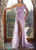 V-Neck Sequined Prom Dresses with Beading/Sequins for Trumpet/Mermaids-27dress