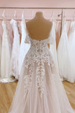 Vintage Long A-Line Off-the-Shoulder Sweetheart Backless Tulle Wedding Dress-27Dress