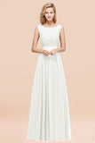 Vintage Sleeveless Lace Bridesmaid Dresses Affordable Chiffon Wedding Party Dress Online-27dress