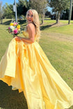 Yellow Sweetheart Corset A-Line Prom Dress