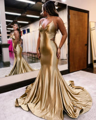 V Neck Mermaid Prom Gown with a Touch of Glamour